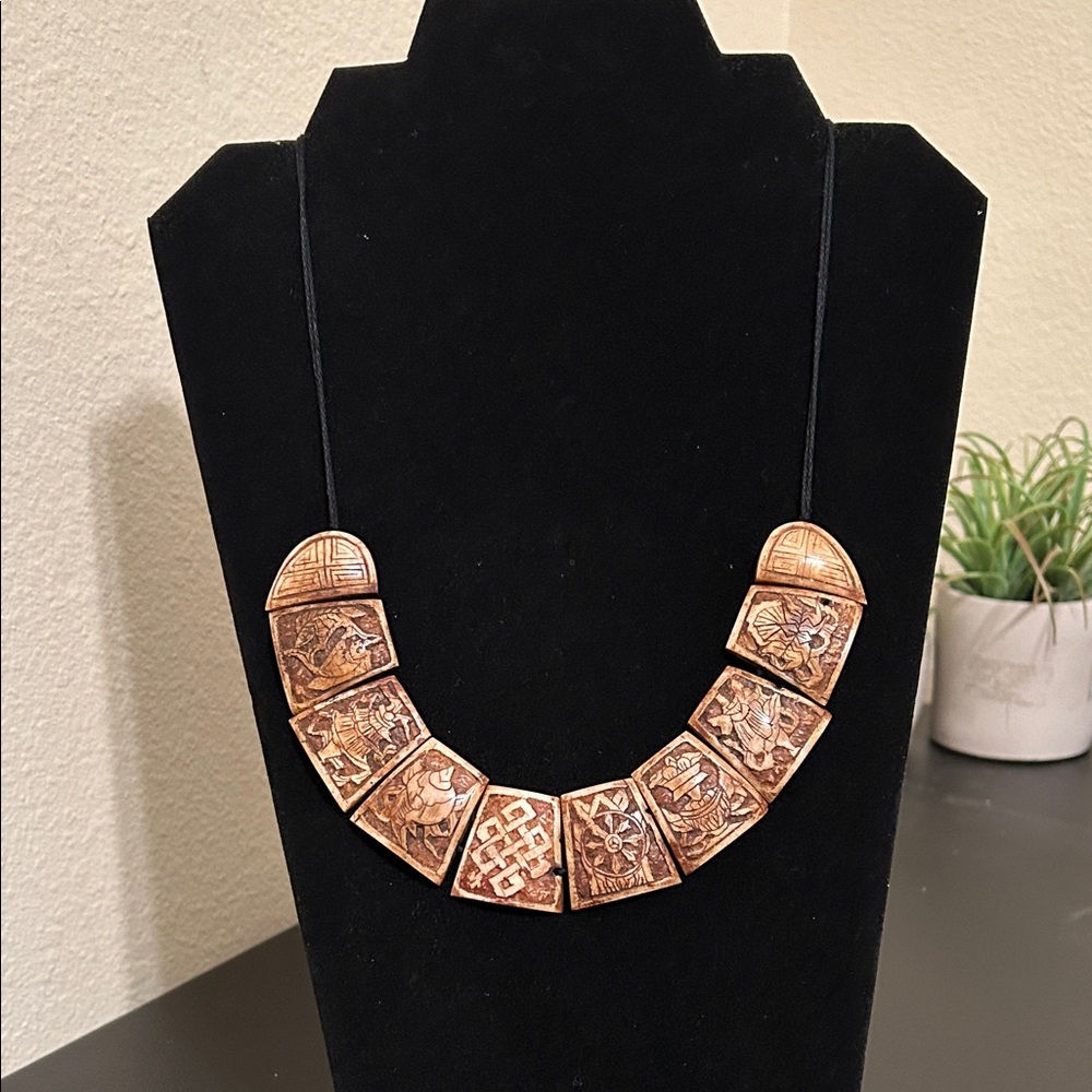Unique and Intricate Gold-Toned Necklace Boho